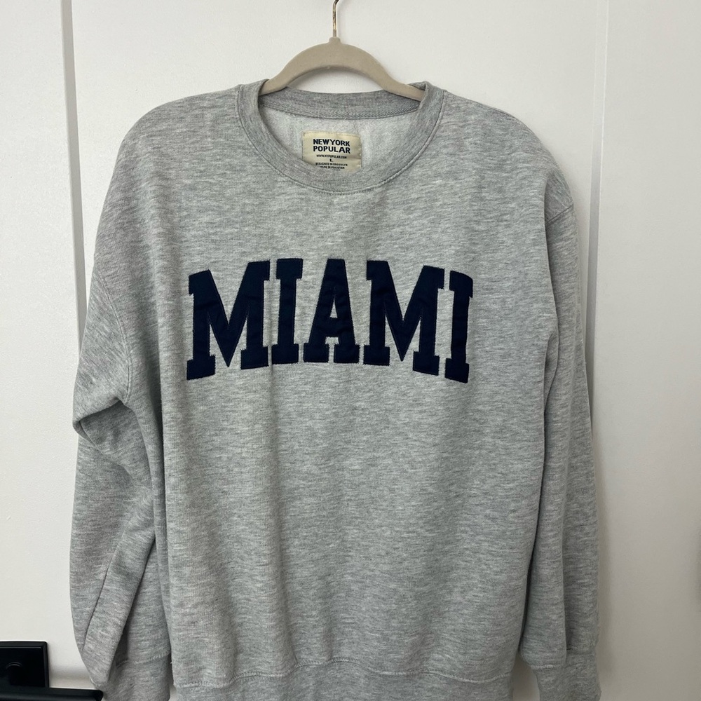 Gray 'MIAMI' Crewneck Sweatshirt